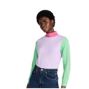 NEW! Olivia Rubin Colorblock Kit Top Stretch Mock Neck Size XS